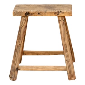 Aged Wood Charming Asian Stool