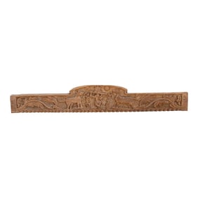 Antique Krishna Teak Architectural Panel