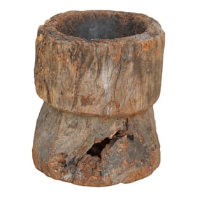 Antique Semi Fossilized Tribal Mortar