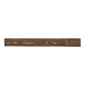 Antique Forest Frieze Asian Carving