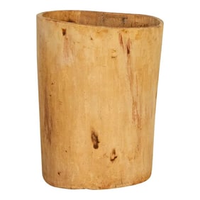 Large Asian Wood Trunk Pot