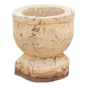 Rustic Bleached Wood Ukhali Pot