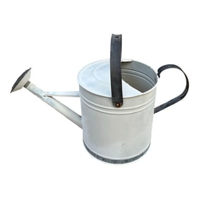 1940s White Galvanized Garden Watering Can