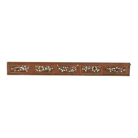 Majestic Floral Carved & Painted Wall Carving