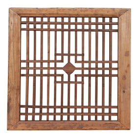 Antique Asian Oxidized Wooden Window