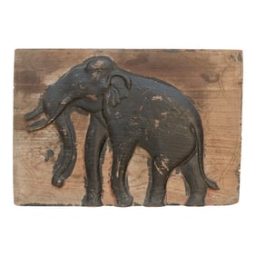 Painted Black Thai Elephant Wall Art