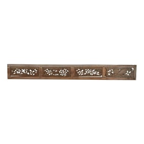 Antique Asian Botanical Carved Frieze