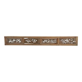 Antique Botanicals & Bird Carved Wood Panel