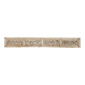 Sun-Bleached Floral Motif Carved Panel