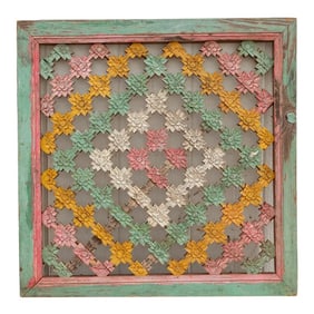 Antique Multicolor Painted Chinese Window