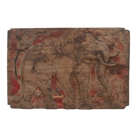 Red & Black Painted Thai Elephant