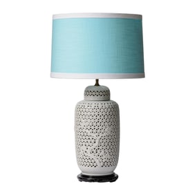 Pair Reticulated Blanc De Chine Porcelain Ginger Jar Lamps