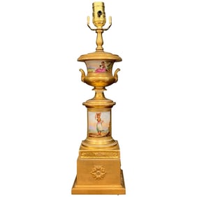 19th Century Old Paris Tyrollian Fashion Motif Campana Urn, Now as a Lamp