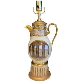19th Century Old Paris Topographical Coffee Pot, Now as a Lamp