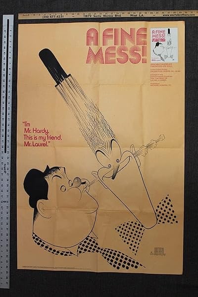 A Fine Mess - Laurel And Hardy (1986) US One Sheet Movie Poster: A Fine Mess - Laurel And Hardy (1986) US One Sheet Movie Poster, Please refer to the attached photos to determine the condition of this original vintage item. Note: LB means Linen Backed. Ready for yo