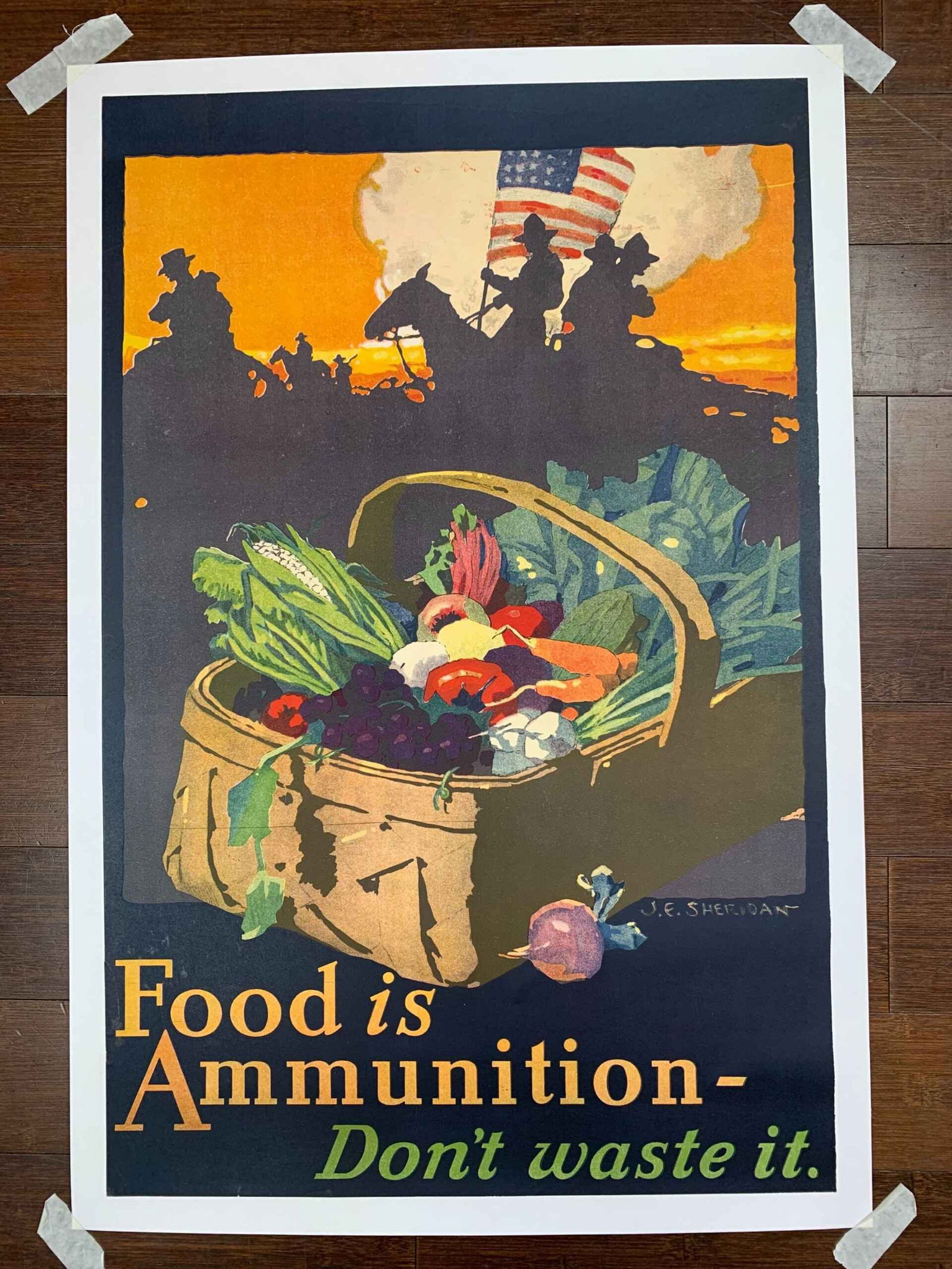 Food is Amunition - John Emmet Sheridan LB (1918) 17.875x27.5 US WWI Poster (1 of 4)