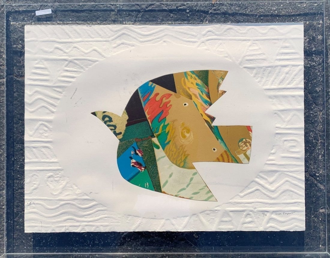 Max Papart: Dove in Flight: Artist: Max Papart Title: Dove in Flight Type: Work on paper Date: N/A Medium: Etching with carborundum Dimensions: Sheet: 21.5 x 30 inches ; Frame: 28 x 35.5 inches Signed and Dated: Signed and numbe