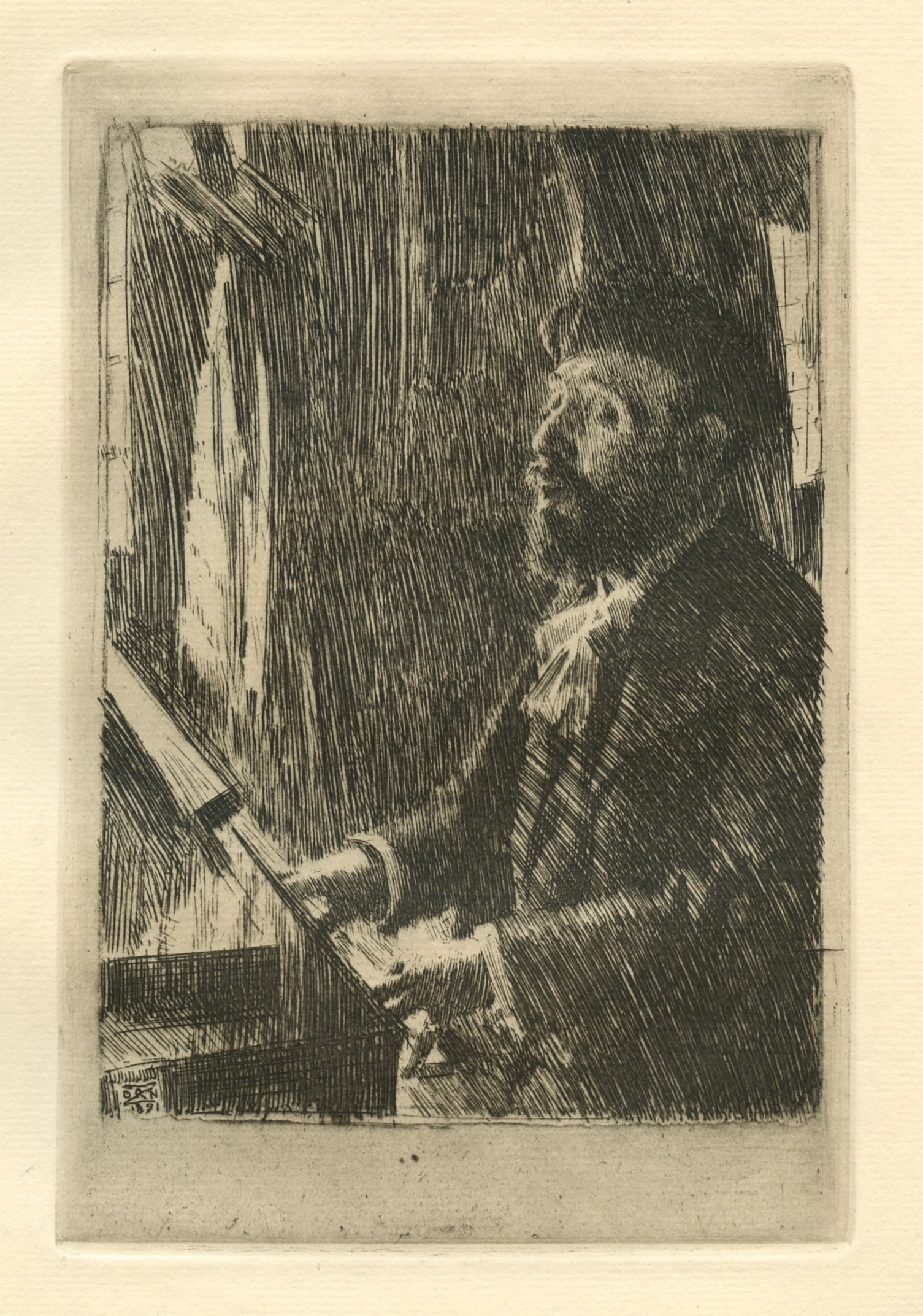 Anders Zorn "Jean-Baptiste Faure": Medium: heliogravure (after the etching). Printed in Stockholm in 1920 on laid paper in an edition of 650 for the Asplund catalogue and now scarce. There is a platemark around the image as with an act