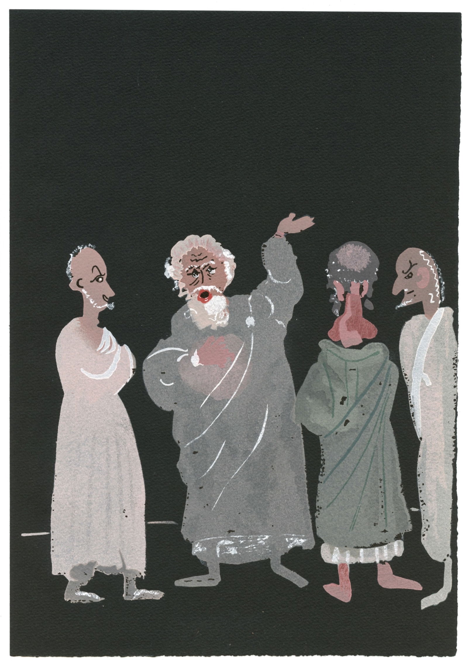 Andre Derain pochoir "Salome" 1938: Medium: pochoir (after the gouache). This pochoir illustrates a scene from Oscar Wilde's "Salomé". It was printed in 1938 at the atelier Saudé of Paris and published by The Limited Editions