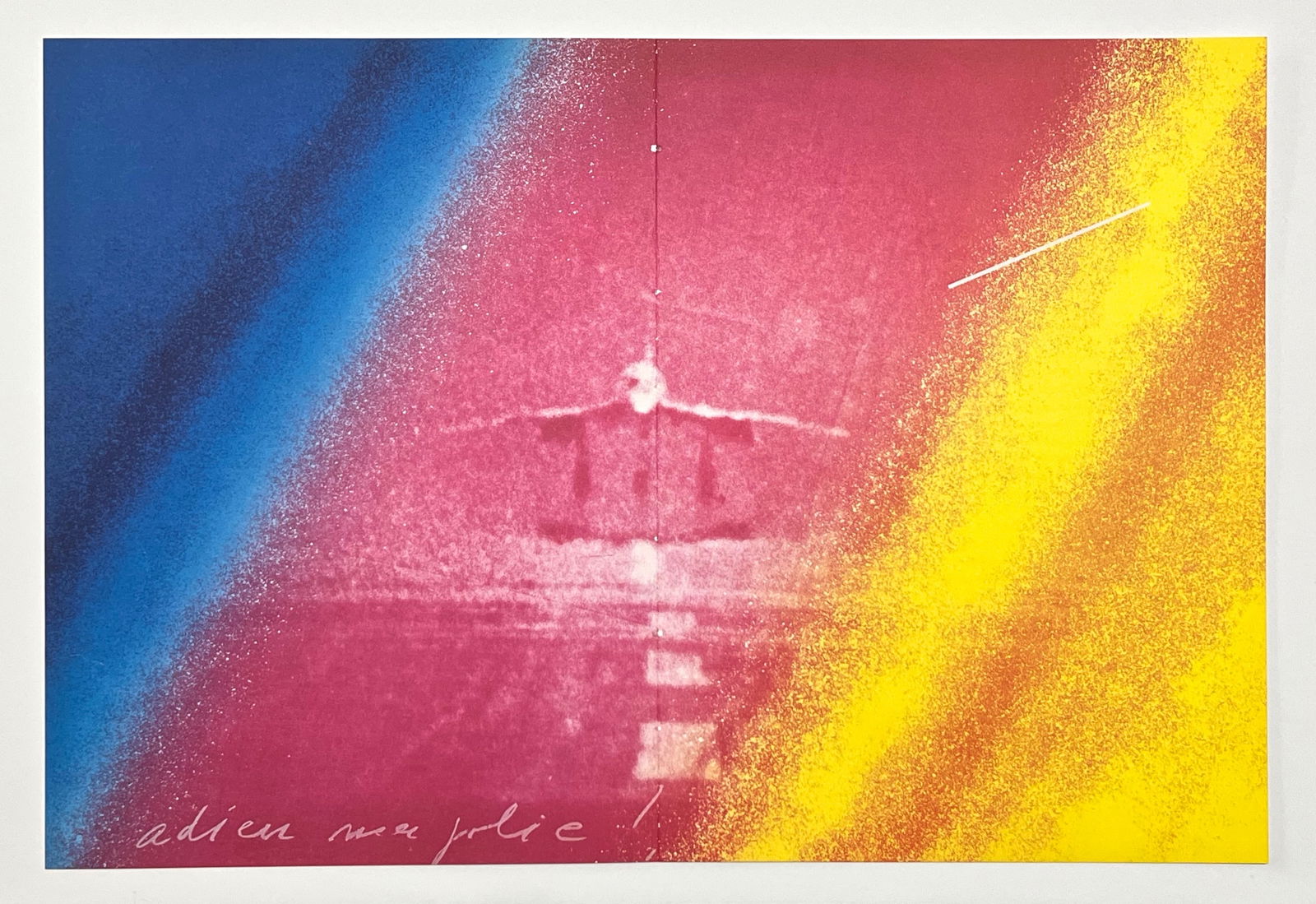 Jacques Monory original serigraph "Adieu mon jolie": Medium: original serigraph. Printed in 1982 for the art revue Derriere le Miroir (issue number 250, dedicated in homage to Aime and Marguerite Maeght) and published in Paris by the Maeght atelier. Siz