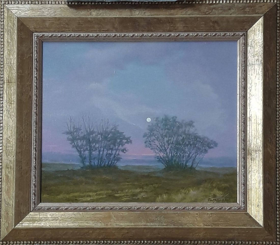Oil painting Foggy spring morning Vasily Korkishko: ?Kork 255 *** ABOUT THIS PAINTING *** * TITLE: "Foggy spring morning" * ARTISTS: Vasily Korkishko * SIZE: 30x35 cm/'11.81x13.77 inches' * MEDIUM: oil, canvas * HAND PAINTED: Original painting from our