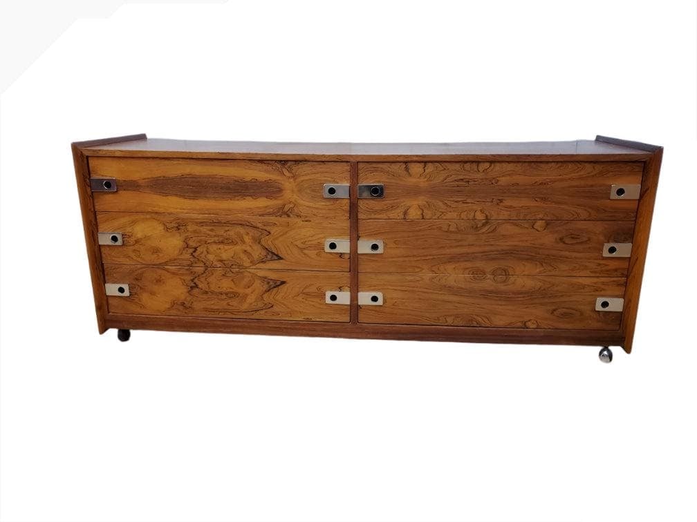 Vintage Arne Vodder Style Rosewood Dresser: Vintage from before 2000 Vintage Arne Vodder Style Rosewood Lowboy 6 Drawer Dresser Gorgeous Arne Vodder Styled Brazilian rosewood low dresser by Inter-Continental Design Ltd.-Canada on original stain