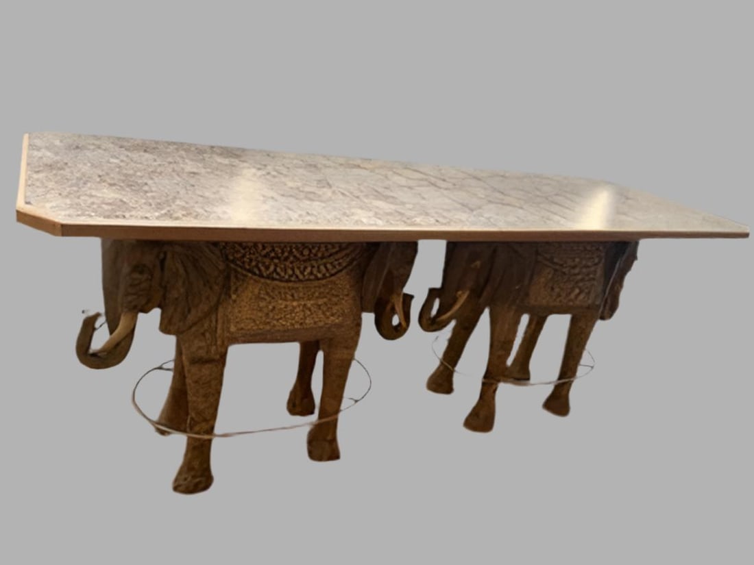 Vintage Asian Modern Hancock & Moore Style Elephant Bar Table (1 of 10)