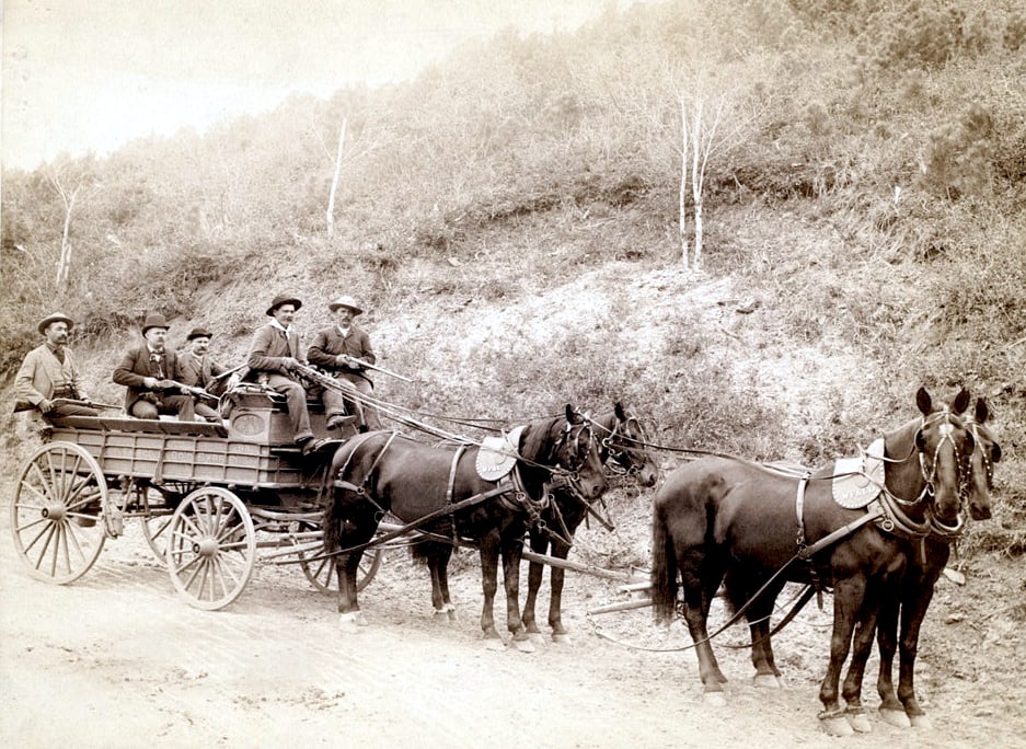 1890, Wells Fargo Express Co. Deadwood Treasure Wagon and Guards with $250,000 gold. (1 of 1)