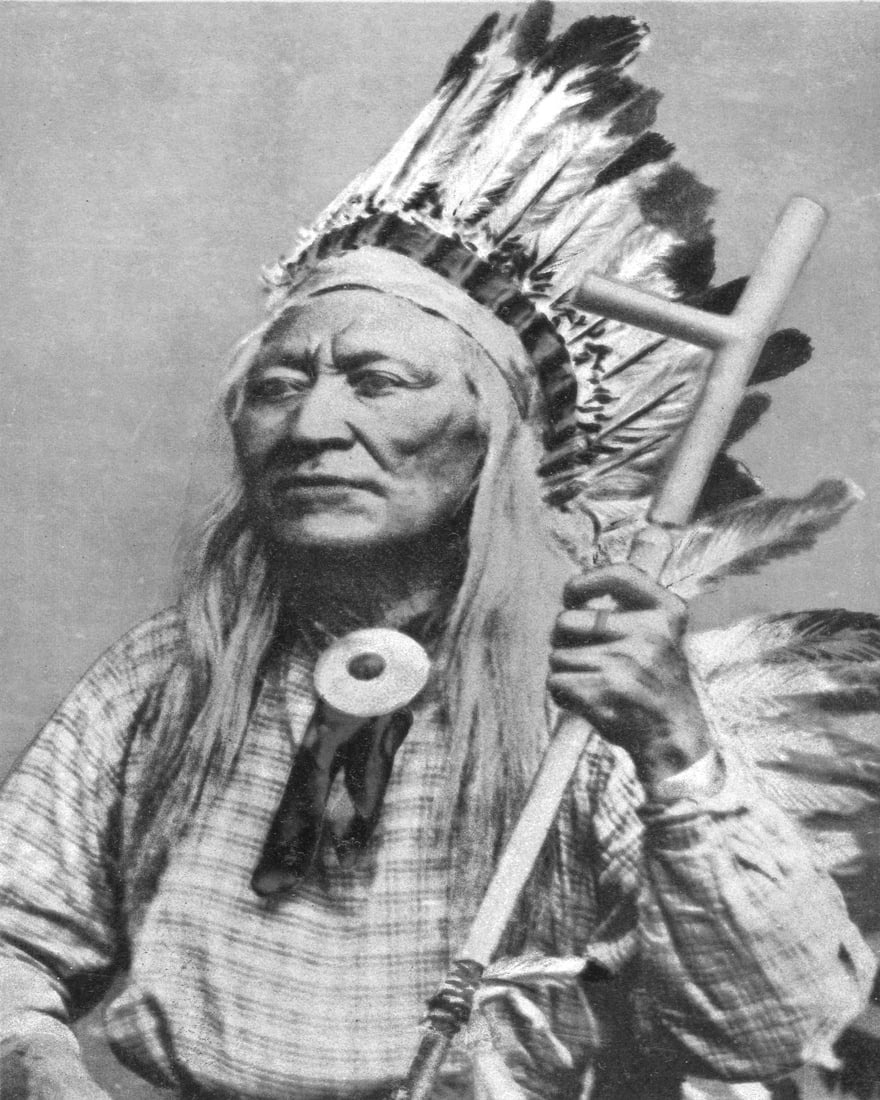 1900, CHIEF WASHAKIE: Title: 1900, CHIEF WASHAKIE Artist/Source: EDWARD H. MITCHELL, PUBLISHER Original Date: 1900 Dimensions (in inches): 10 X 8 Description: || UNITED STATES SHIPPING ONLY! || This lot is a Dye Based Phot