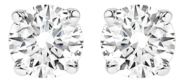IGI Certified 14K White Gold 1.0 Cttw 4-Prong Set Brilliant Round-Cut Solitaire Natural Diamond Push