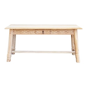 Bleached Carved Tavern Console Table