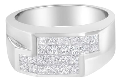 14KT White Gold Diamond Cluster Ring (1 3/4 cttw, G-H Color, VS2-SI1 Clarity)