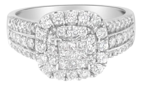 14K White Gold Diamond Vintage Ring (1 cttw, H-I Color, I1-I2 Clarity) - Size 7