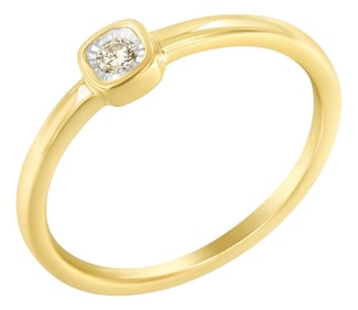14K Yellow Gold Plated .925 Sterling Silver 1/20 Carat Diamond Square Cushion-Shaped Miracle Set Pet