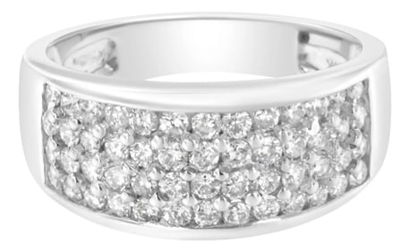 14K White Gold Round Cut Diamond Ring (1.0 Cttw, H-I Color, SI2-I1 Clarity) - Size 6-1/2