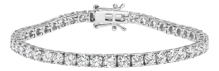 14K White Gold 10.00 Cttw Prong Set Lab Grown Round Diamond Classic Tennis Bracelet (F-G Color, VS2-