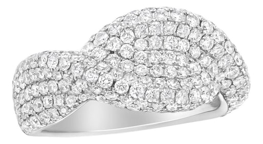 18K White Gold Cluster 2 1/4 Cttw Diamond Fashion Ring (F-G Color, VS1-VS2 Clarity) - Ring Size 7