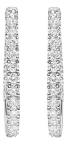 14K White Gold 5.00 Cttw Lab Grown Diamond Inside Out Hoop Earrings (F-G Color, VS1-VS2 Clarity)
