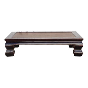 Large Elm and Rattan Coffee Table