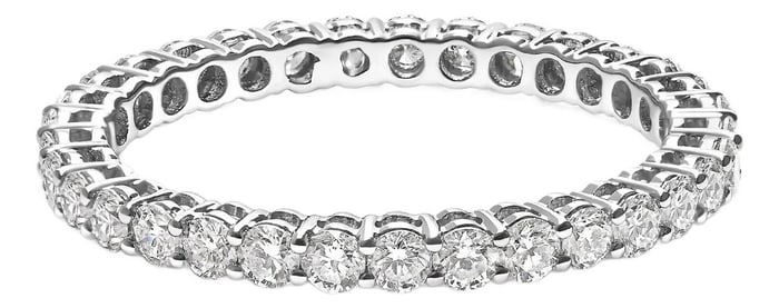14K White Gold 1.00 Cttw Lab-Grown Diamond Shared Prong Set Eternity Band Ring (F-G Color, VS1-VS2)