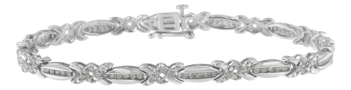 Sterling Silver Diamond X-Link Tennis Bracelet (1 cttw, I-J Color, I3 Clarity)