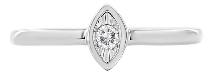 .925 Sterling Silver 1/20 Cttw Diamond Marquise Shaped Promise Ring (J-K Color, I1-I2 Clarity) - Siz