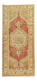 Traditional Turkish Oushak Runner, 3'2'' X 6'6''