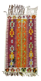 Colorful Turkish Kilim, 2'4'' X 3'7''