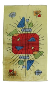 Yellow Zeki Muren Turkish Deco Rug, 5'2'' X 8'4''