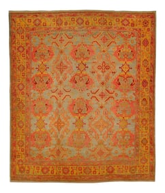 Antique Turkish Oushak Rug - 12'4'' X 14'5''