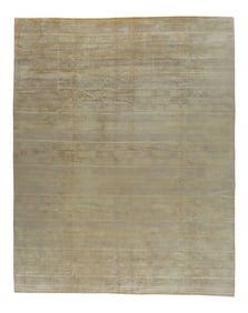 Oversize Wool Silk Modern Tibetan Rug, 11'9'' X 14'11''