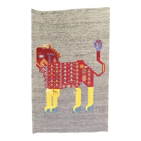 Lion Pictorial Persian Kilim Wall Hanging