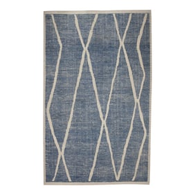 Early 21st Century Blue 21st Century Modern Moroccan Style Wool Rug 9'8" X 14'7"