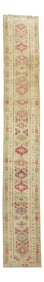 Mid 20th Century Narrow 19 Ft Pink Anatolian Runner